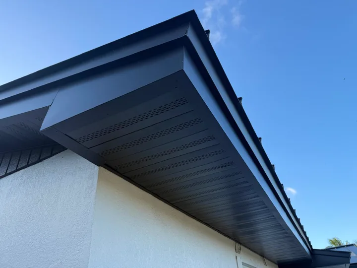 Black soffit roofline detail